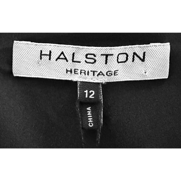 Halston Heritage Women's Faux Wrap Crepe Black Dress Classic Professional NWT - Picture 11 of 13